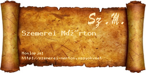 Szemerei Márton névjegykártya